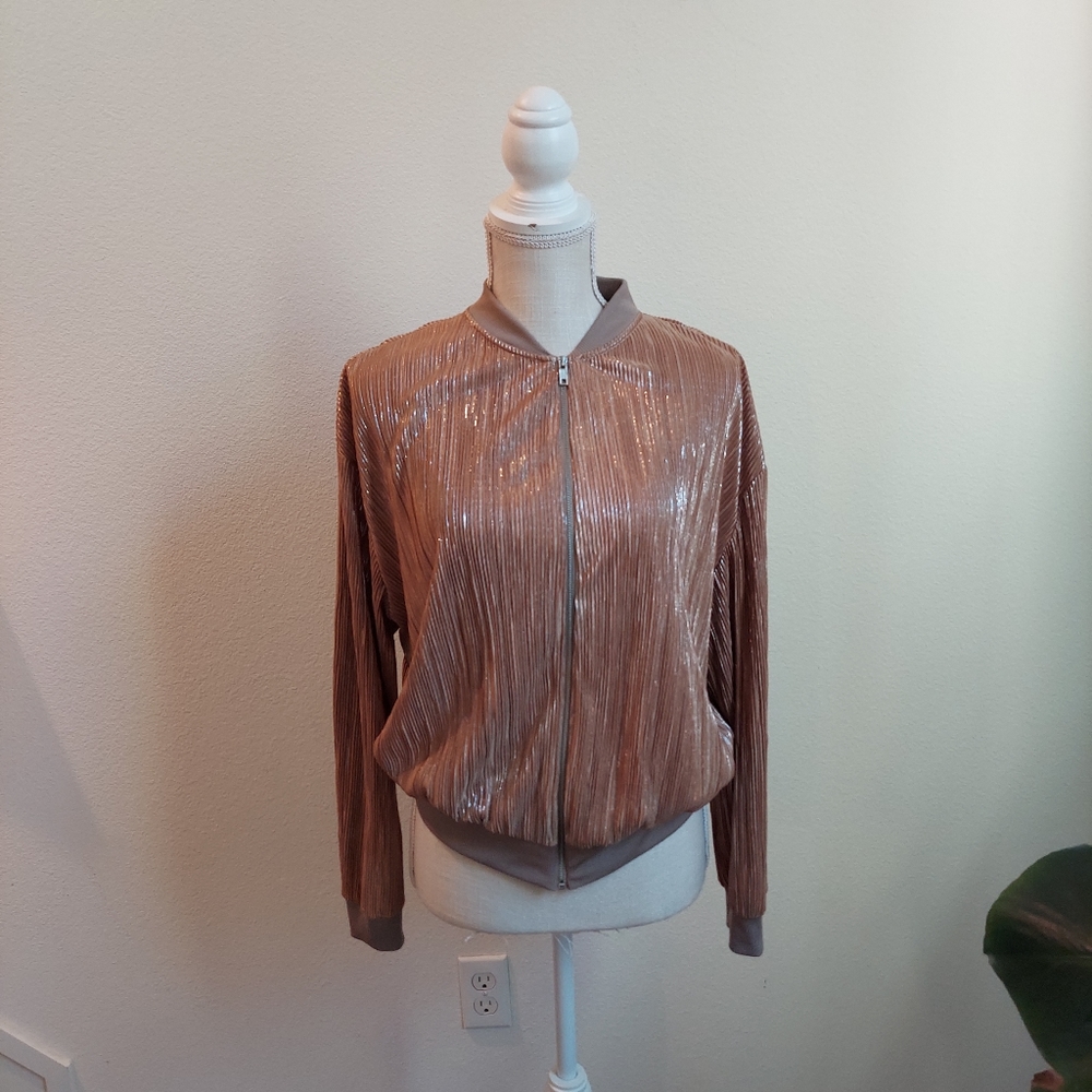 Zara shimmer bomber jacket size M